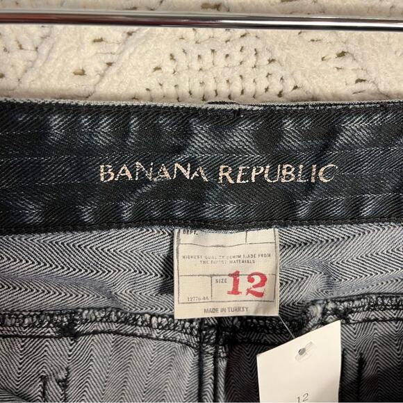 NWT BANANA REPUBLIC | Blue Dark Wash Bootcut Denim "Herringbone" Jeans | Bottoms - Picture 7 of 9